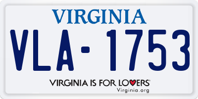 VA license plate VLA1753
