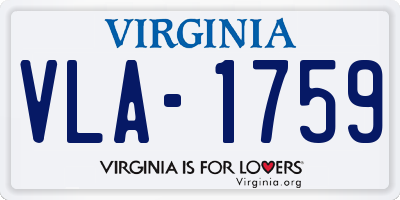 VA license plate VLA1759