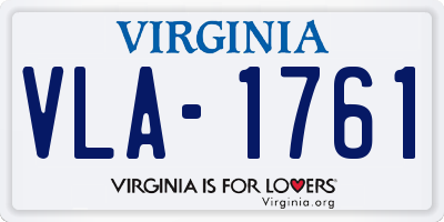 VA license plate VLA1761