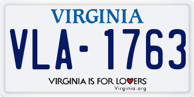 VA license plate VLA1763