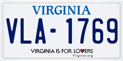 VA license plate VLA1769