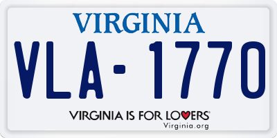 VA license plate VLA1770