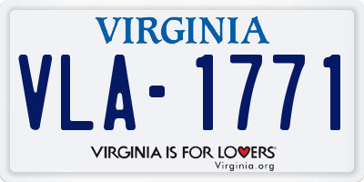 VA license plate VLA1771