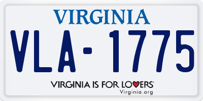 VA license plate VLA1775