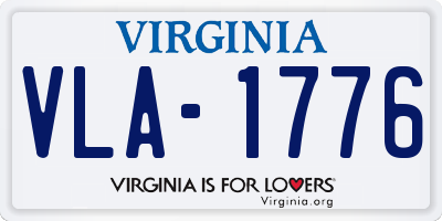 VA license plate VLA1776