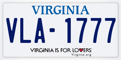 VA license plate VLA1777