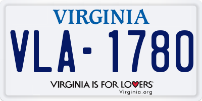 VA license plate VLA1780