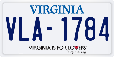 VA license plate VLA1784