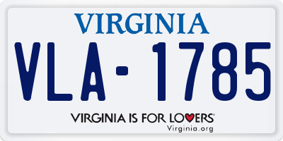 VA license plate VLA1785