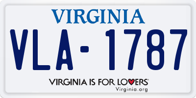 VA license plate VLA1787