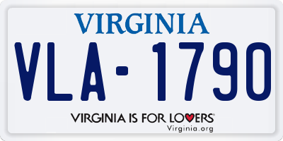 VA license plate VLA1790