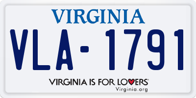 VA license plate VLA1791