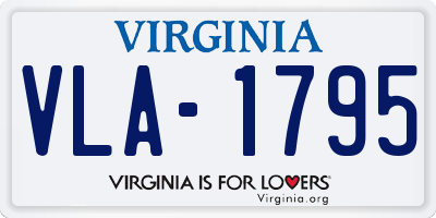 VA license plate VLA1795