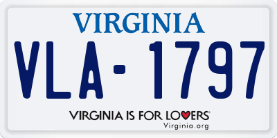 VA license plate VLA1797