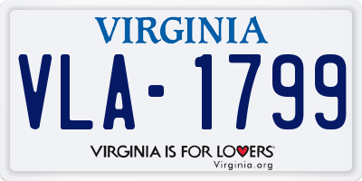 VA license plate VLA1799