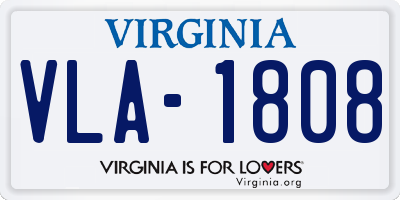VA license plate VLA1808