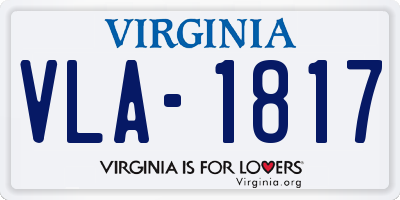 VA license plate VLA1817