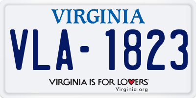 VA license plate VLA1823