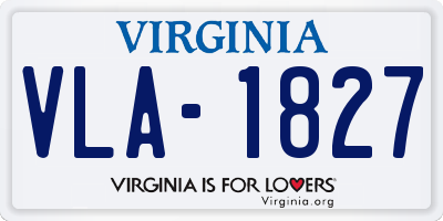 VA license plate VLA1827