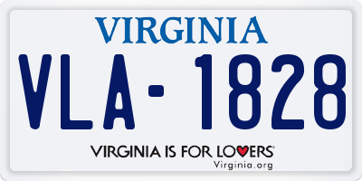 VA license plate VLA1828