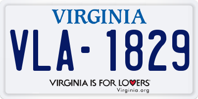 VA license plate VLA1829