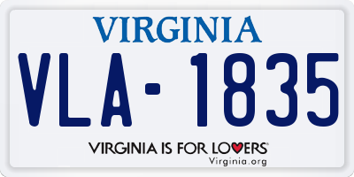 VA license plate VLA1835