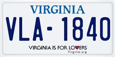 VA license plate VLA1840