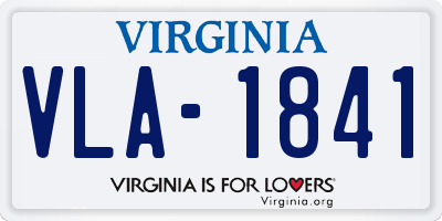 VA license plate VLA1841