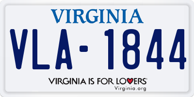 VA license plate VLA1844