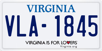 VA license plate VLA1845