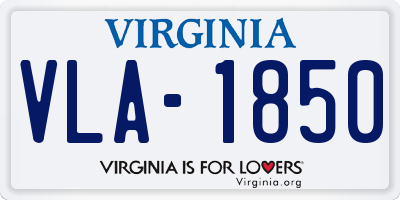 VA license plate VLA1850