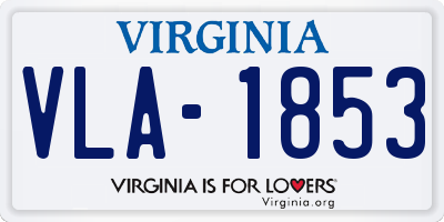VA license plate VLA1853