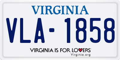 VA license plate VLA1858