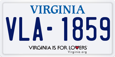 VA license plate VLA1859