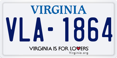VA license plate VLA1864