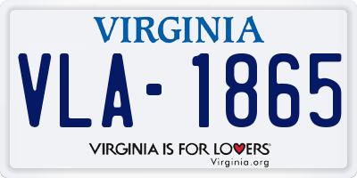 VA license plate VLA1865