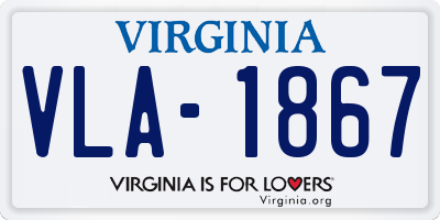 VA license plate VLA1867