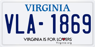 VA license plate VLA1869