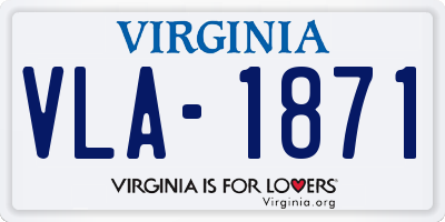 VA license plate VLA1871