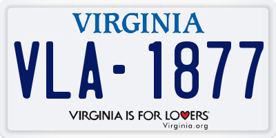 VA license plate VLA1877