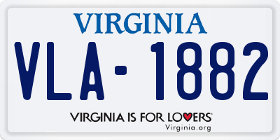 VA license plate VLA1882
