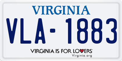 VA license plate VLA1883