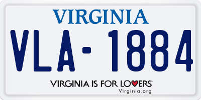VA license plate VLA1884