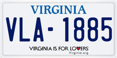 VA license plate VLA1885
