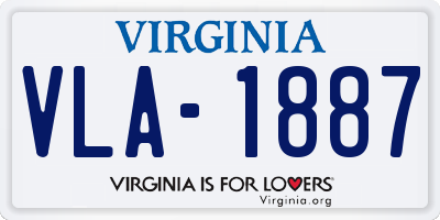 VA license plate VLA1887