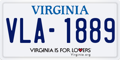VA license plate VLA1889
