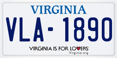 VA license plate VLA1890
