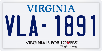 VA license plate VLA1891