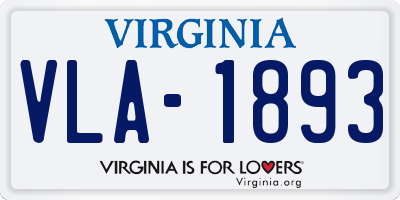 VA license plate VLA1893