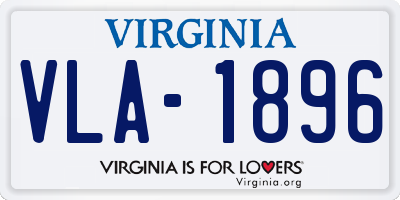 VA license plate VLA1896